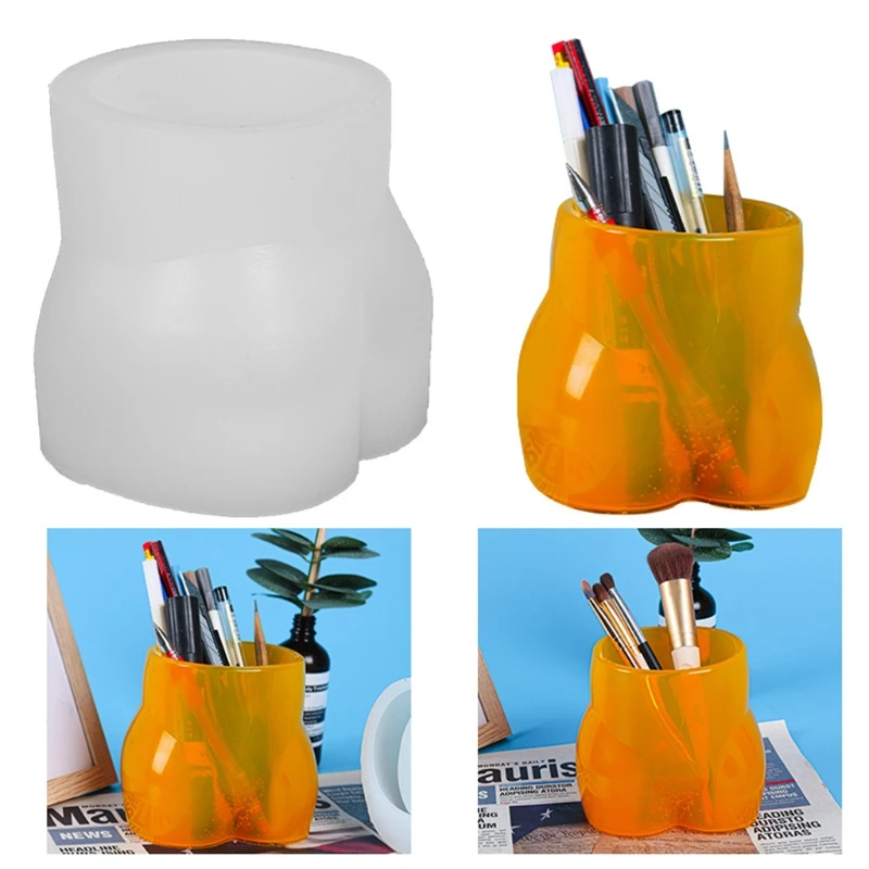 

3D Body Shape Plant Pot Crystal Epoxy Resin Mold Flowerpot Planter Pot Silicone Mould DIY Crafts Pen Holder Mold
