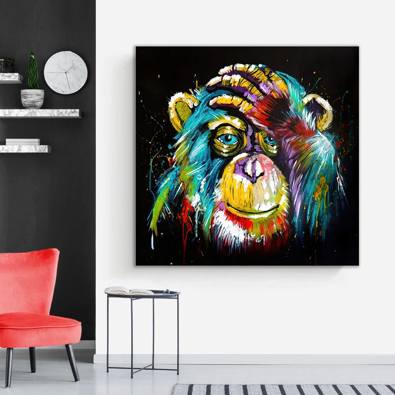 

Decoracion Habitacion Adolescente Monkey Canvas Animal Painting Modern Living Room Decor Canvas Printing Digital Photo Printing