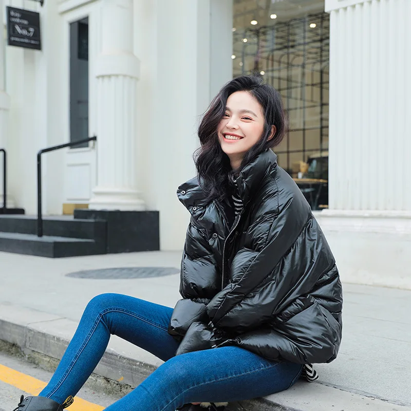 Толстая зимняя женская куртка со стоячим воротником теплые куртки пальто для