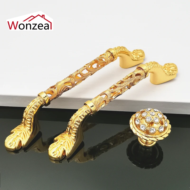 Отверстие для одной ручки CC 96 мм/128 мм золотистая европейская мебель шкафа ящика