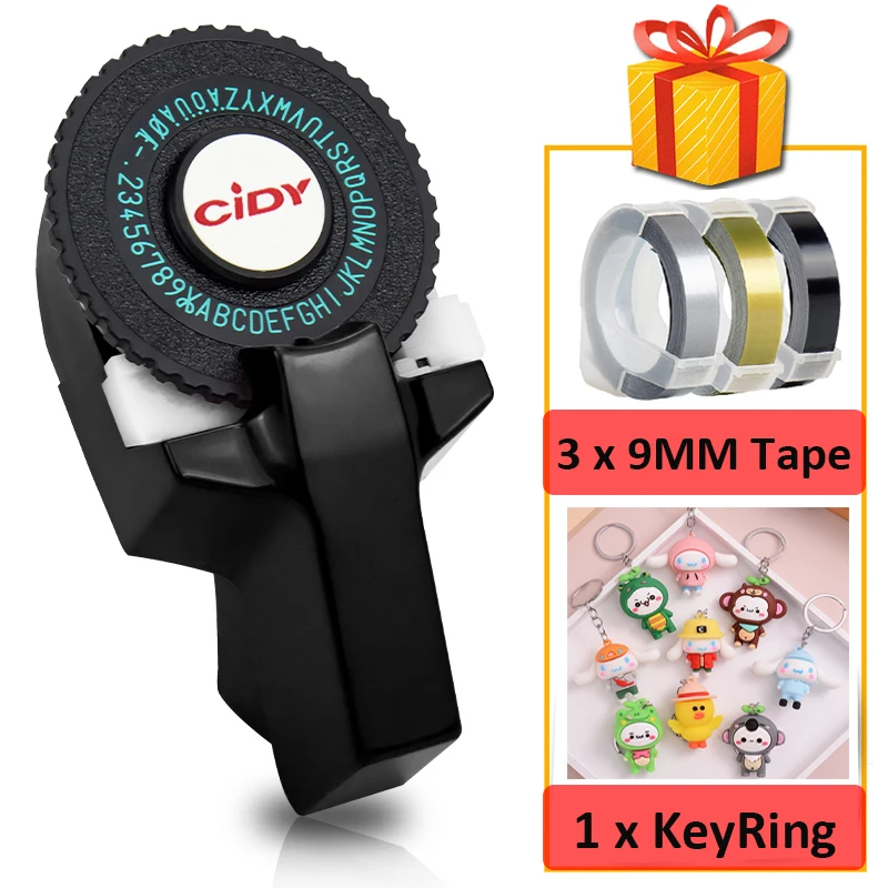 

(С 1 брелоком и 3 лентами) сменный черный мини-принтер CIDY для этикеток MOTEX E101