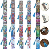diamond painting bookmark 5d diy special shaped rhinestone art mosaic embroidery mandala flower craft tassel cross stitch
