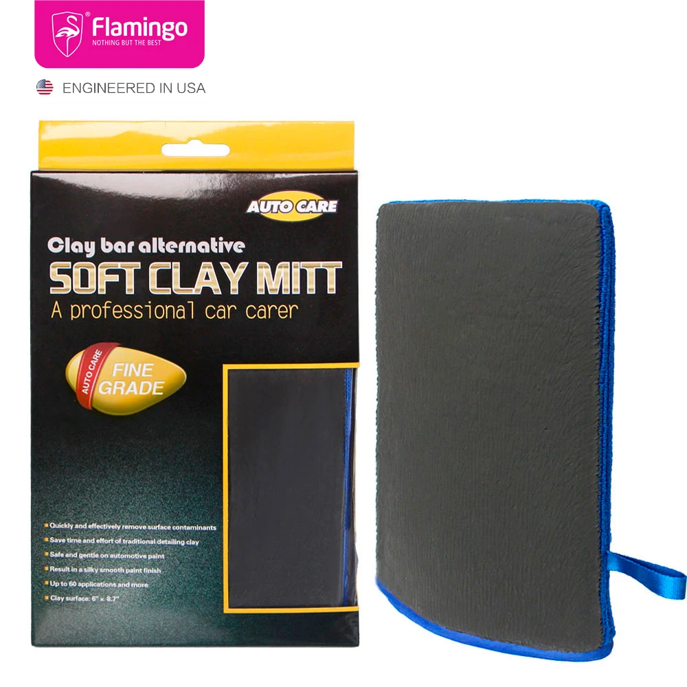 Фламинго Волшебная детализация глина Mitt полировка для автомобиля бар Atuo