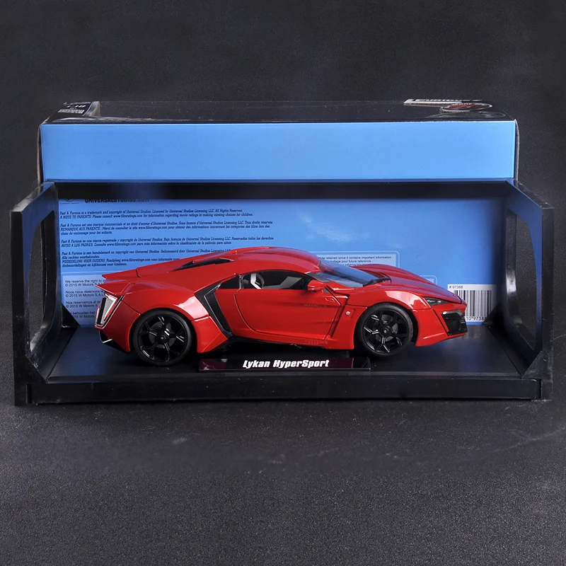 with original box Jada литой под давлением 1:18 автомобиль быстрый и яростный Металлический Игрушечный Автомобиль Lykan HyperSport сплав уличная гонка модели игрушечных автомобилей для детей Коллекция подарков - Цвет: with original box