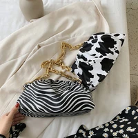fashion cloud bag for women luxury designer thick chain crossbody shoulder bags zebra skin pattern messenger bag handbag lady