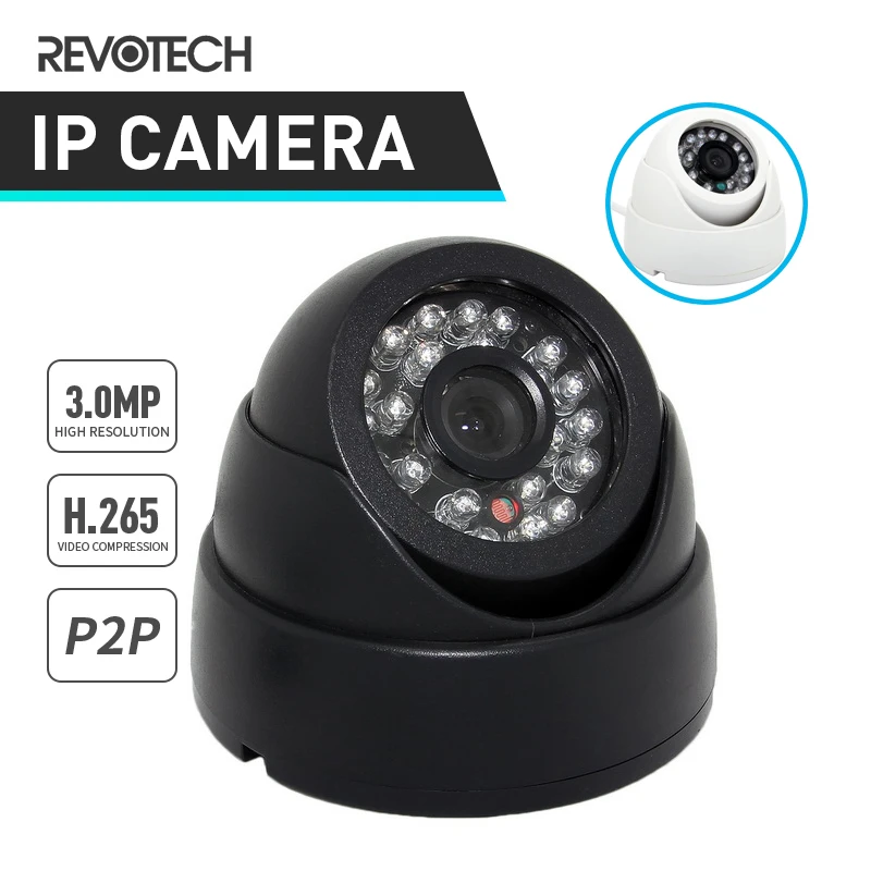 HD H.265 3MP внутренняя IP камера 1296 P/1080 P 24 светодиодный ИК ночного видения купольная