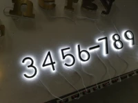 metal 3d led house numbers light outdoor waterproof home hotel door plates stainless steel illumilous sign address