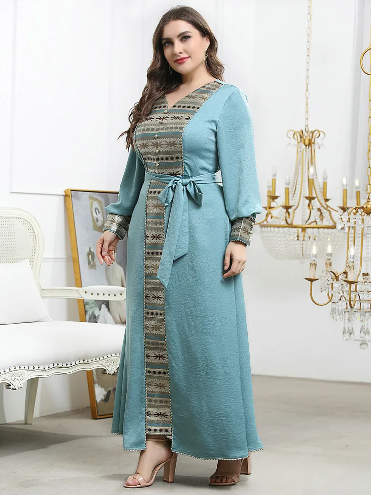 

Вечернее платье большого размера на новый год 2022, вечерние платья с длинным рукавом, одежда для мусульманского фестиваля, женское Элегантно...