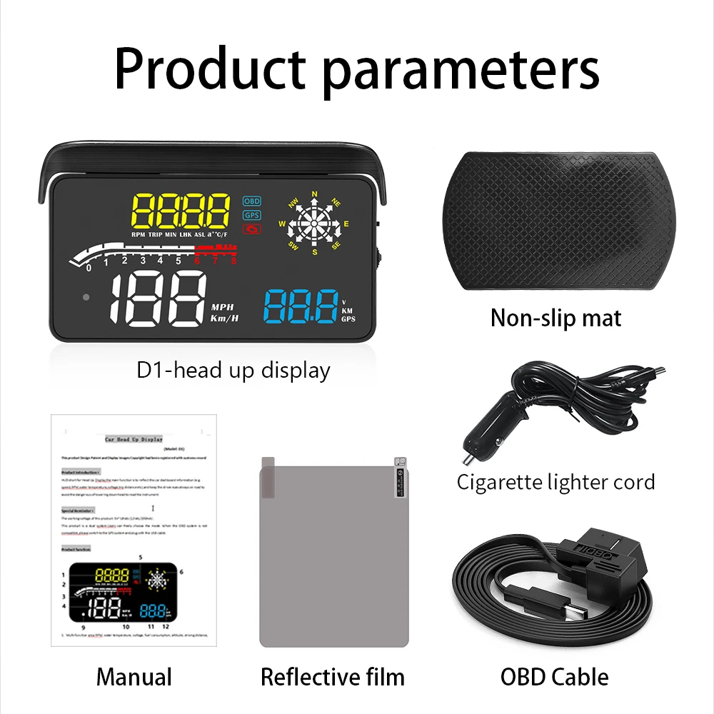 

GPS OBD2, HUD D1 Head up diaplay GPS Turbo, , , , , head-up