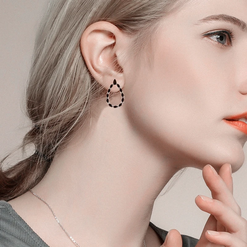 Женские серьги гвоздики из серебра 925 пробы с крупными каплями воды|stud earrings|earrings