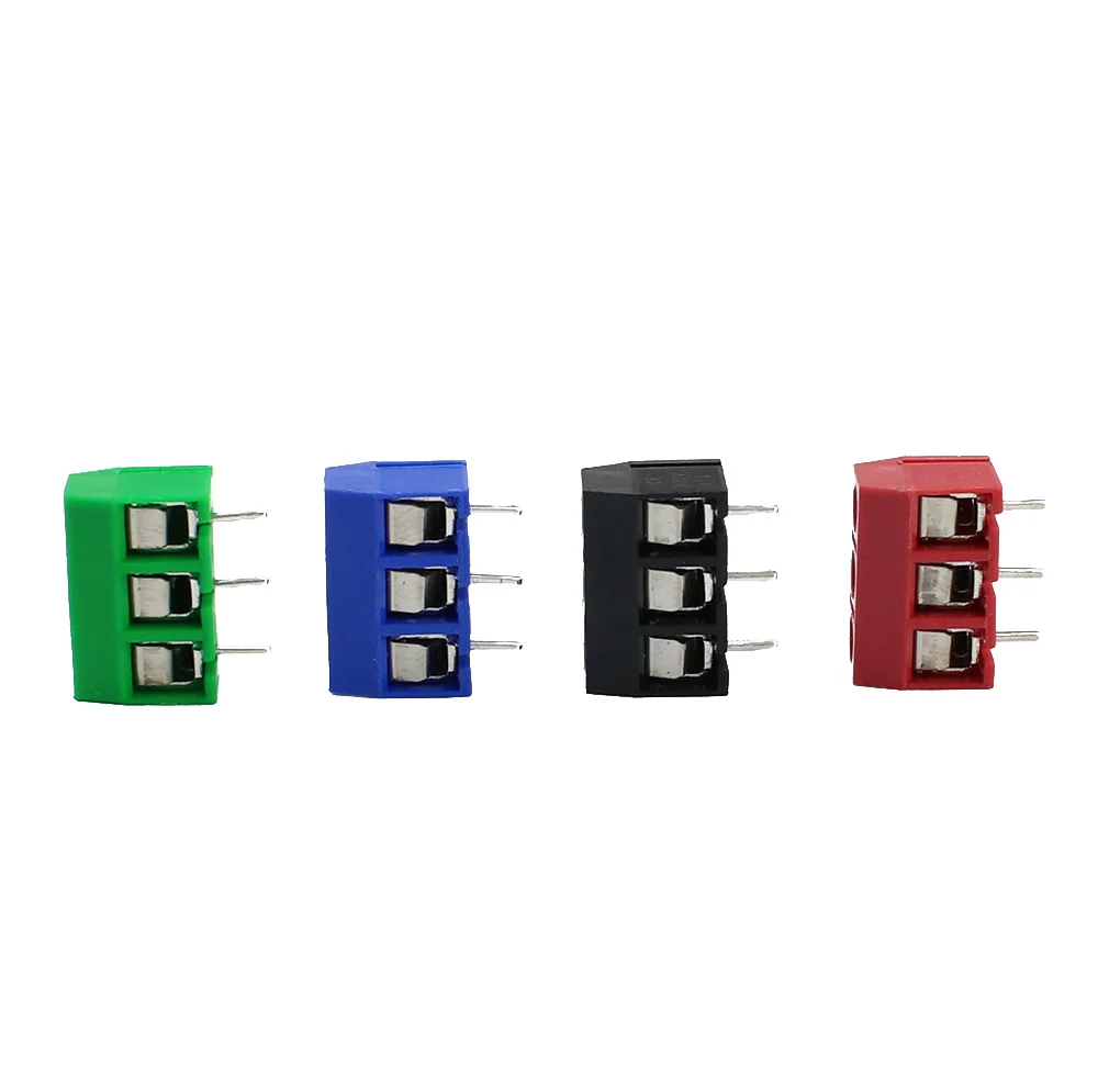 20Pcs/lot KF301-5.0-2P KF301-3P Pitch 5.0mm Straight Pin 2P 3P Screw PCB Terminal Block Connector Blue GREEN RED