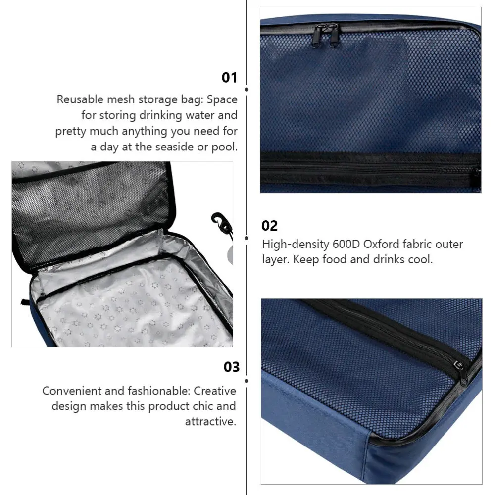 

1pc Durable Cooler Organizer Lightweight Pouch Multifunctional Mesh Pocket Blue