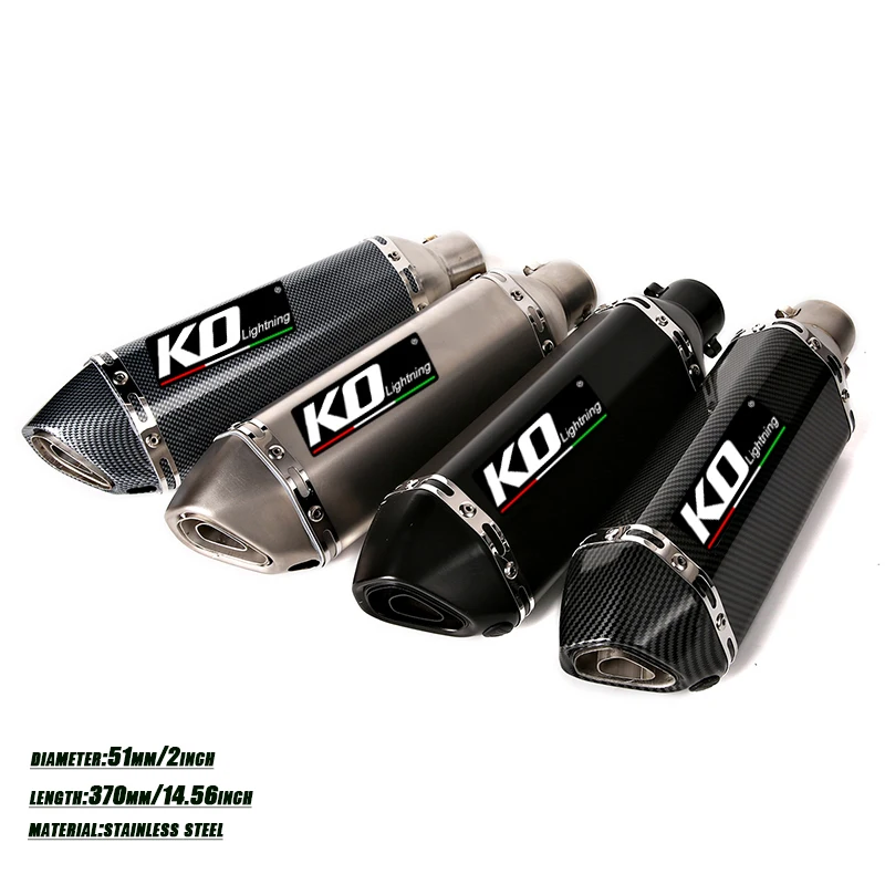 

Motorcycle 51mm Exhaust Muffler Tip Pipe With Removable DB Killer For Cutting Diameter 38-51mm Tail Silencer System Silp on