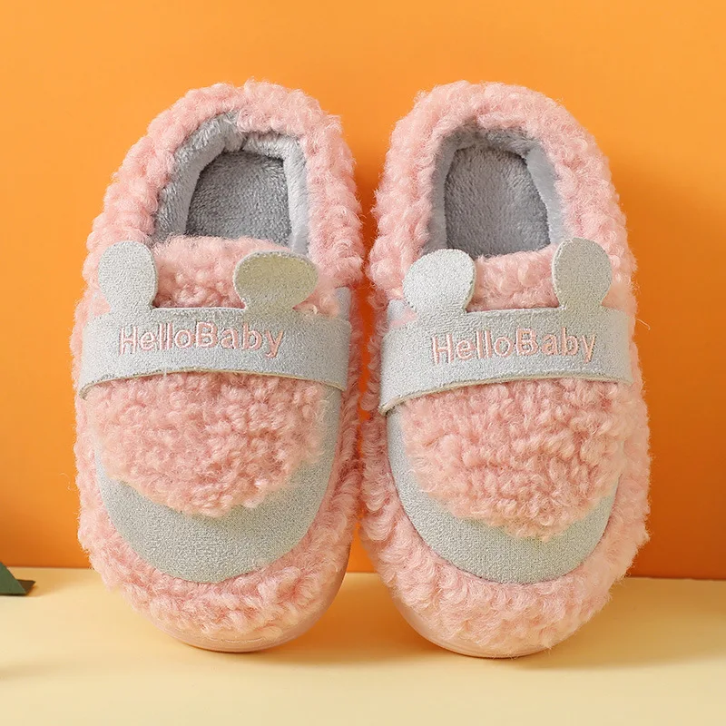 Winter Slippers for Boy Girl Baby Cartoon Cute Warm Flat Shoes Children Non-slip Home Indoor Fashion Kids Slides Flip Flops