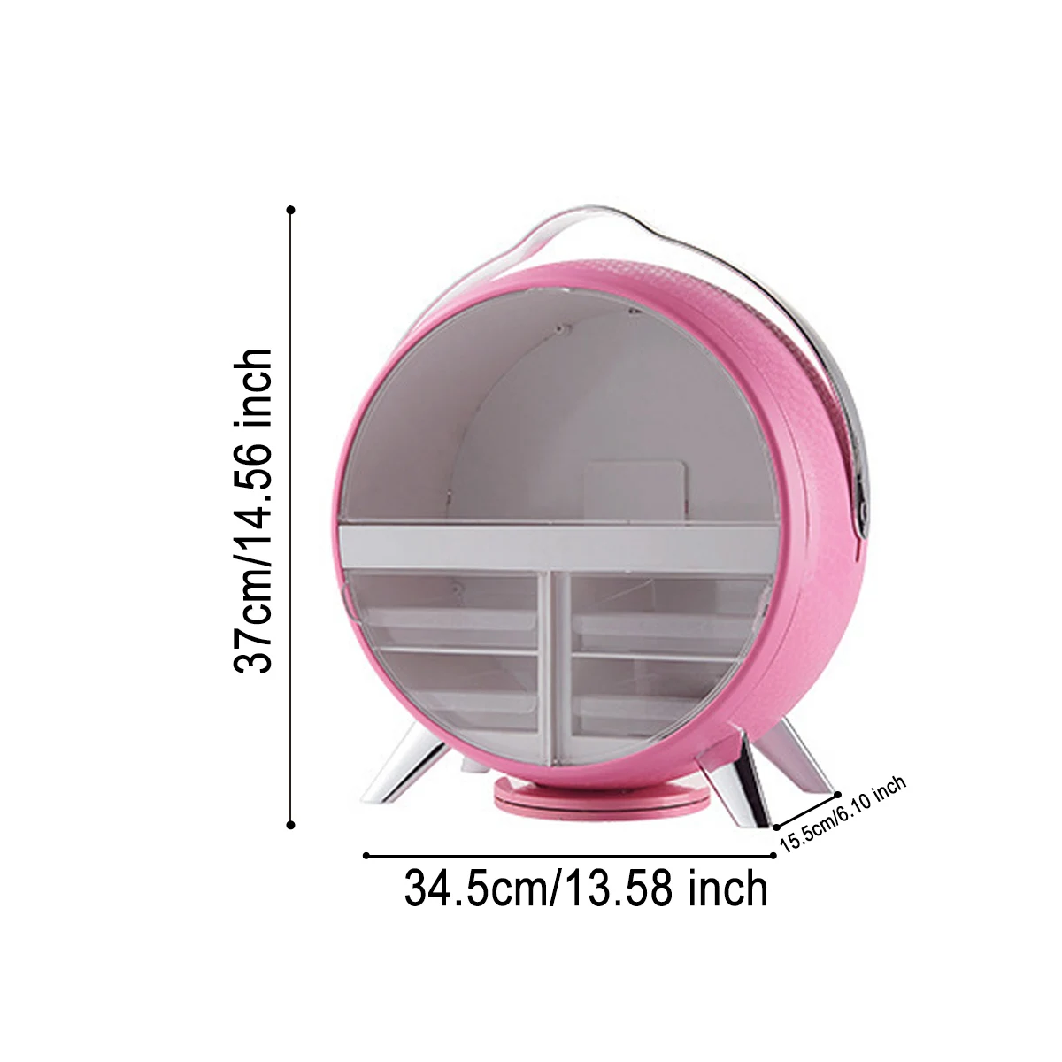 

LED Mirror Large Capacity Cosmetic Storage Box Makeup Cosmetic Organizer Jewelry Makeup Container Sundries Storage Box Portable
