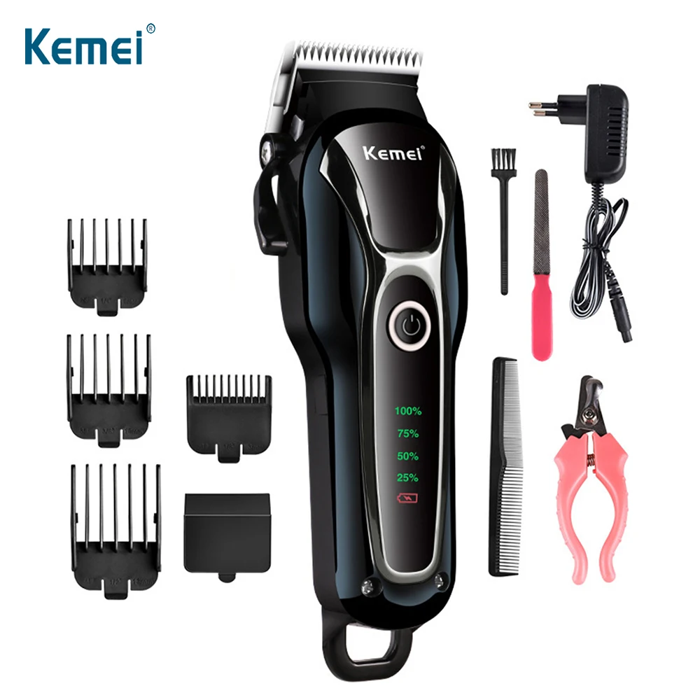 KEMEI машинка для стрижки домашних животных 100 240 в перезаряжаемая собак с одним