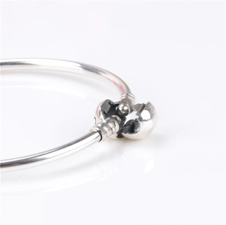 

Authentic 925 Sterling Silver Pan Bracelet Classic Round Button Diy Versatile Bracelet Base Bracelet Fit Diy Charm Women Jewelry