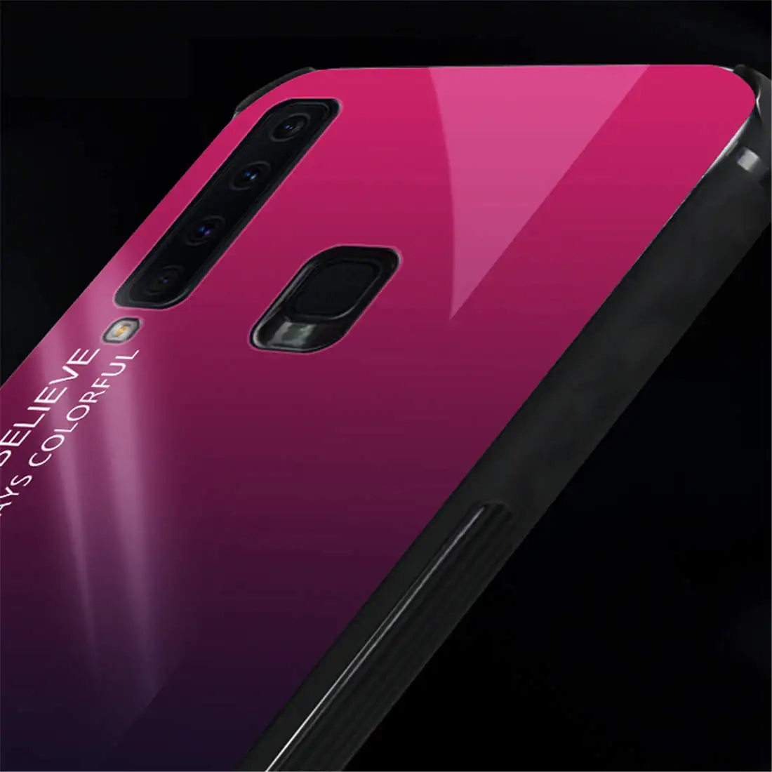 Градиент закаленное Стекло чехол для телефона samsung Galaxy A8s A20e A30 A40 A50 A60 A70 M10 M20 Note9 S10