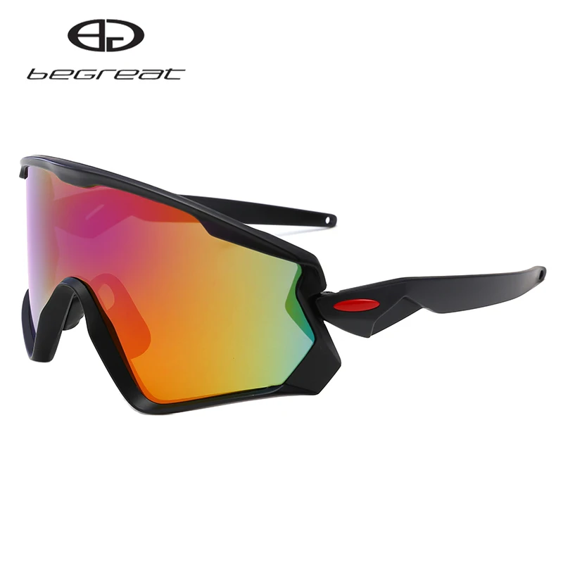 

Begreat Sports Cycling Sunglasses Men Large Frame UV400 Spectacles Windproof Gradient Glasses Anit Reflective Protection Eyewear