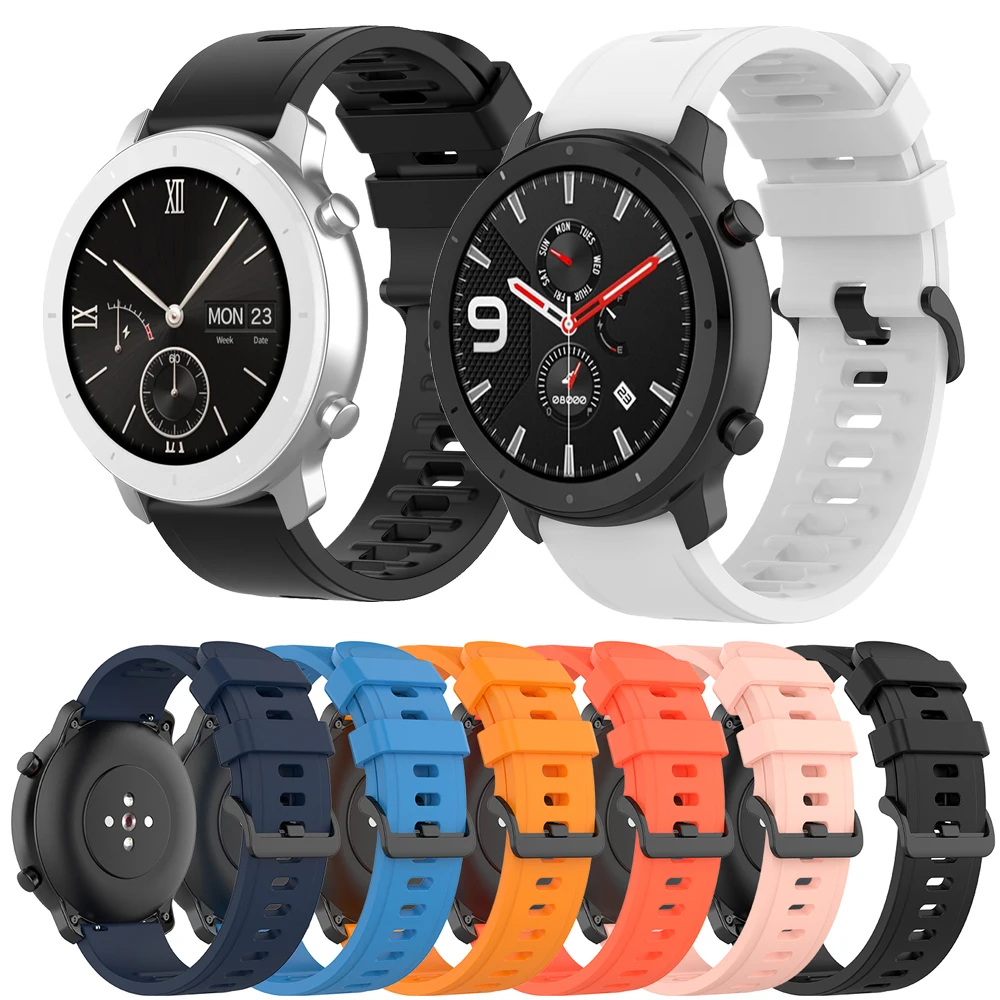 Ремешок силиконовый для xiaomi Huami Amazfit GTR 47/2/2S сменный Браслет смарт часов