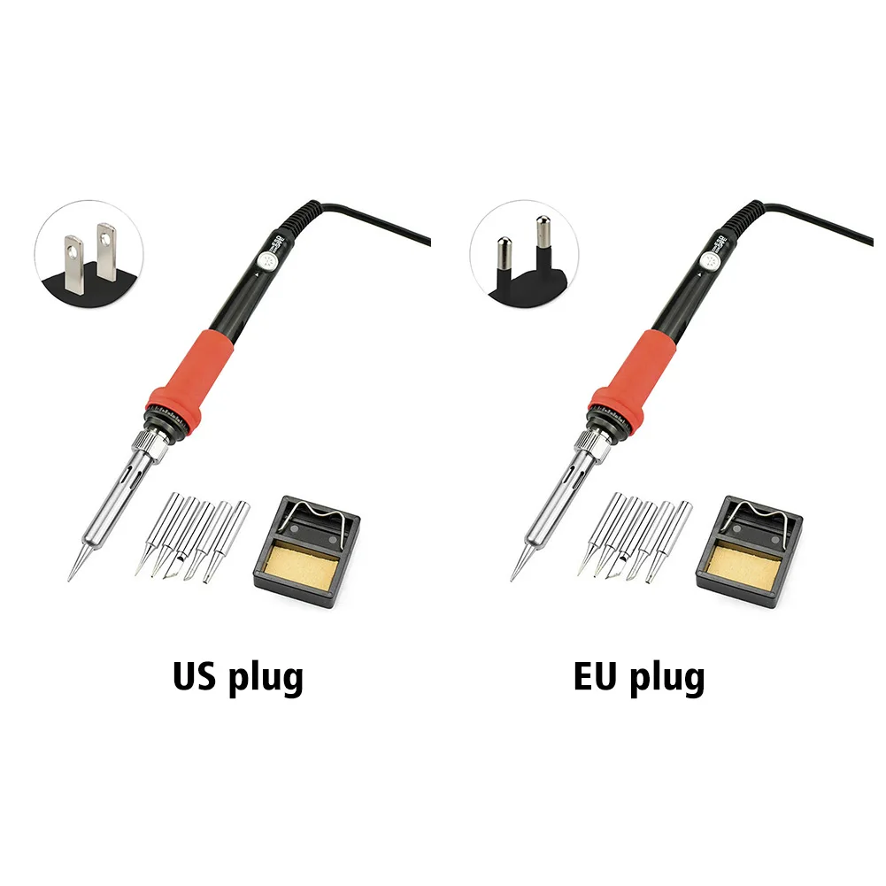 

60W DIY Electric Soldering Iron Kit Set 220V 110V Adjustable Temperature Welding Tool Ceramic Heater Soldering Tips Rework