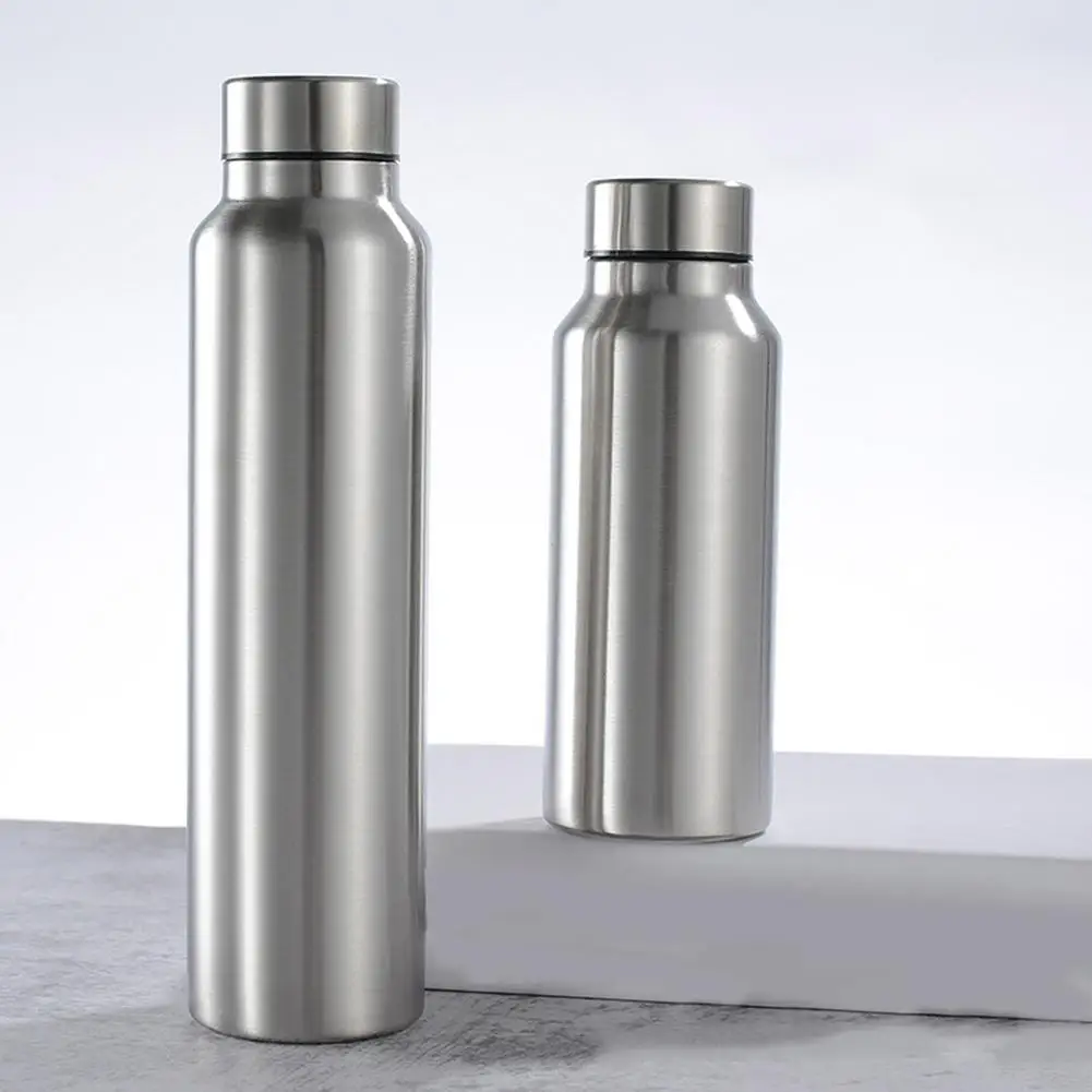650ML/1000ML Stainless Cola Motion Sports Water Bottle Rugged Cup Monolayer Metal Color Drink Drinkware | Дом и сад