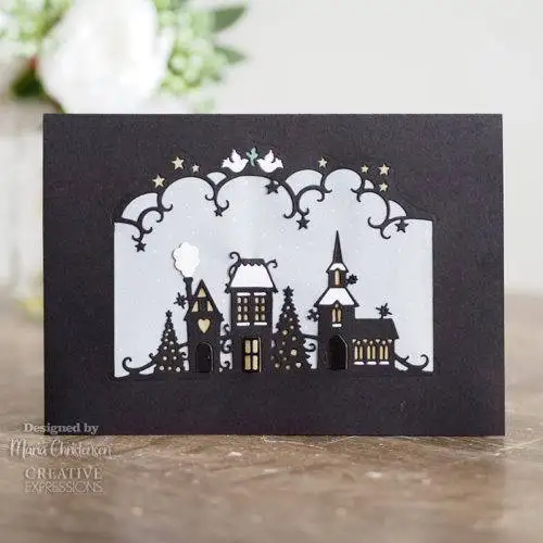 

Christmas town Metal cutting dies cut die mold card Scrapbook paper craft knife mould blade punch stencils