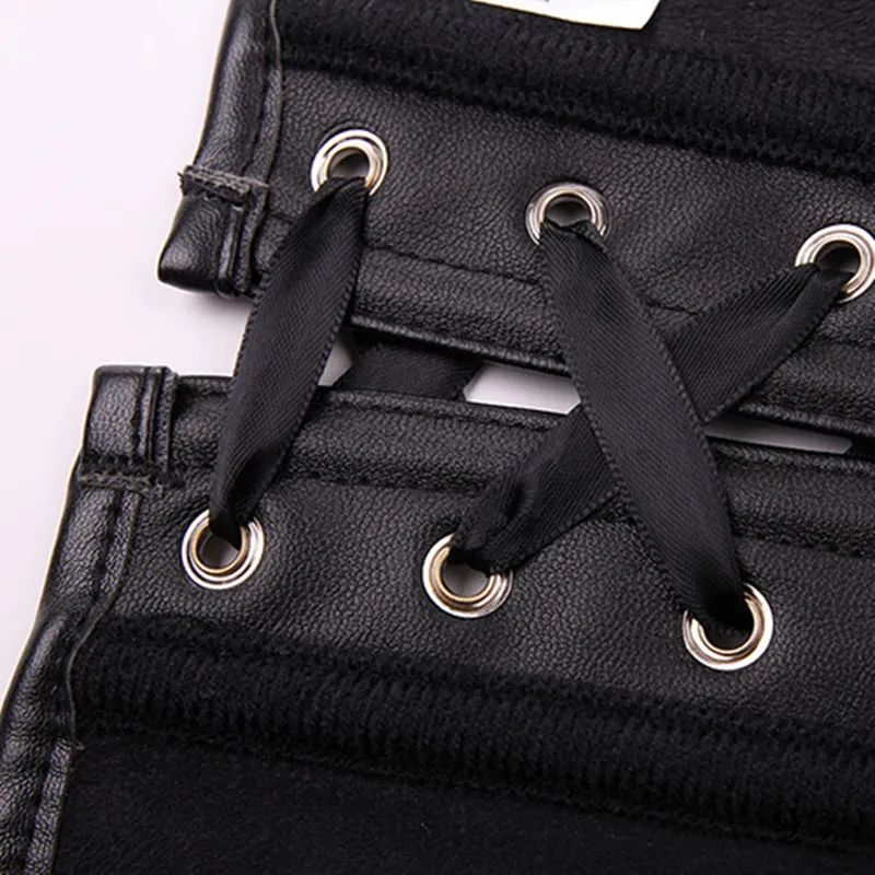 Женский корсет на молнии сексуальное кожаное нижнее белье + футболка |