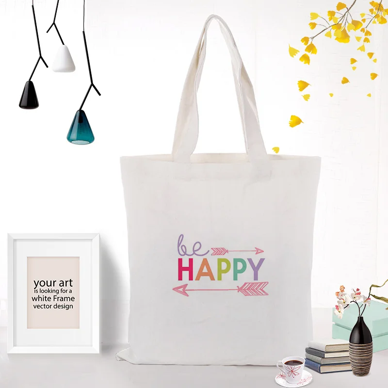 Холщовая Сумка тоут цветная сумка для покупок с текстовым рисунком логотипом на
