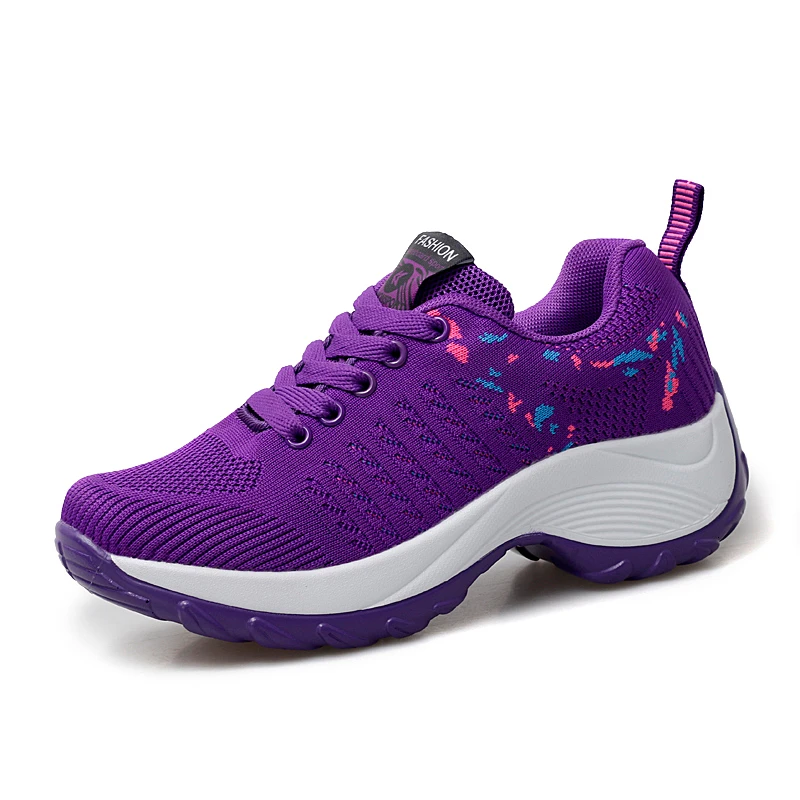 purple woman shoes Женская спортивная обувь с воздушной подошвой; обувь для бега; дышащие женские кроссовки; уличная прогулочная обувь для бега; кроссовки для бега; Тканевая обувь для отдыха - Цвет: purple woman shoes