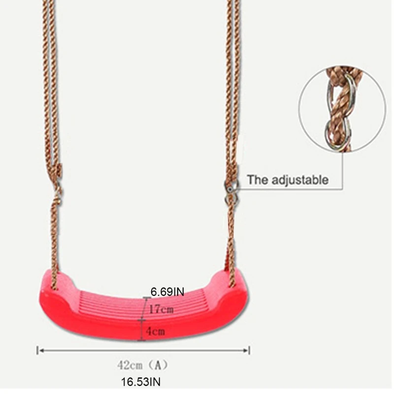 

B2RE Outdoor Sport Equipment Adjustable Swing Set with Safety Rope Thickened Swing Seat Interactive Home Garden Toy for Kids
