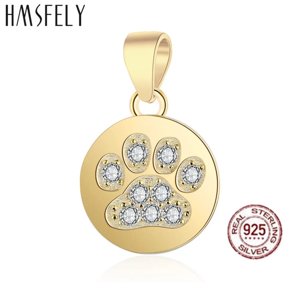 Ожерелье HMSFELY женское из серебра 925 пробы с подвеской в виде следа собаки Подвески