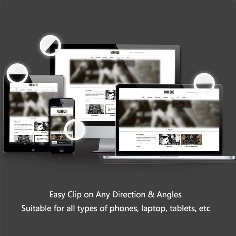 Портативная вспышка для селфи светодиодная кольцевая лампа камеры телефона