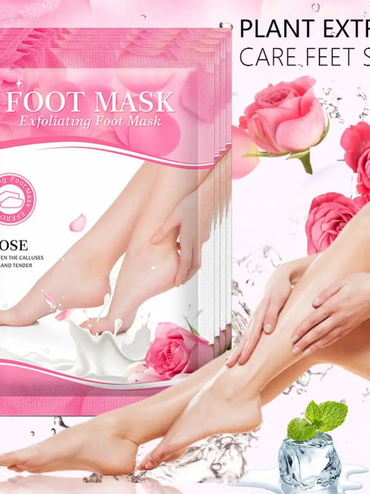 

Rose Foot Peel Care Mask Peeling Away Calluses Repair Dead Skin Cells Soft Exfoliating Foot Mas Care