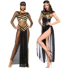 Женский костюм Клеопатры, для карнавала, вечевечерние, для взрослых, египетская королева, косплей, костюм на Хэллоуин, сексуальный Золотой костюм, парик