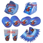 100 шт., одноразовые бумажные стаканчики + тарелки + салфетки + подарочный пакет + на тему Человека-паука для детей на день рождения, штук