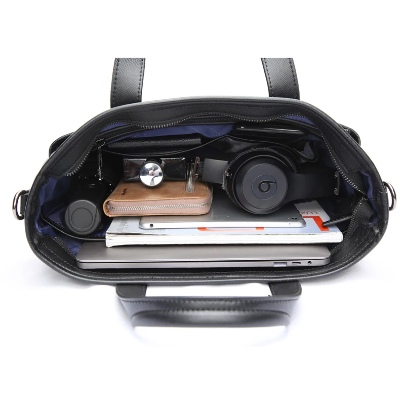 BOPAI Men Casual Briefcase Large Capacity Office Handbag Waterproof Leisure Laptop Shoulder Bags Male Cross Body Computer Tote