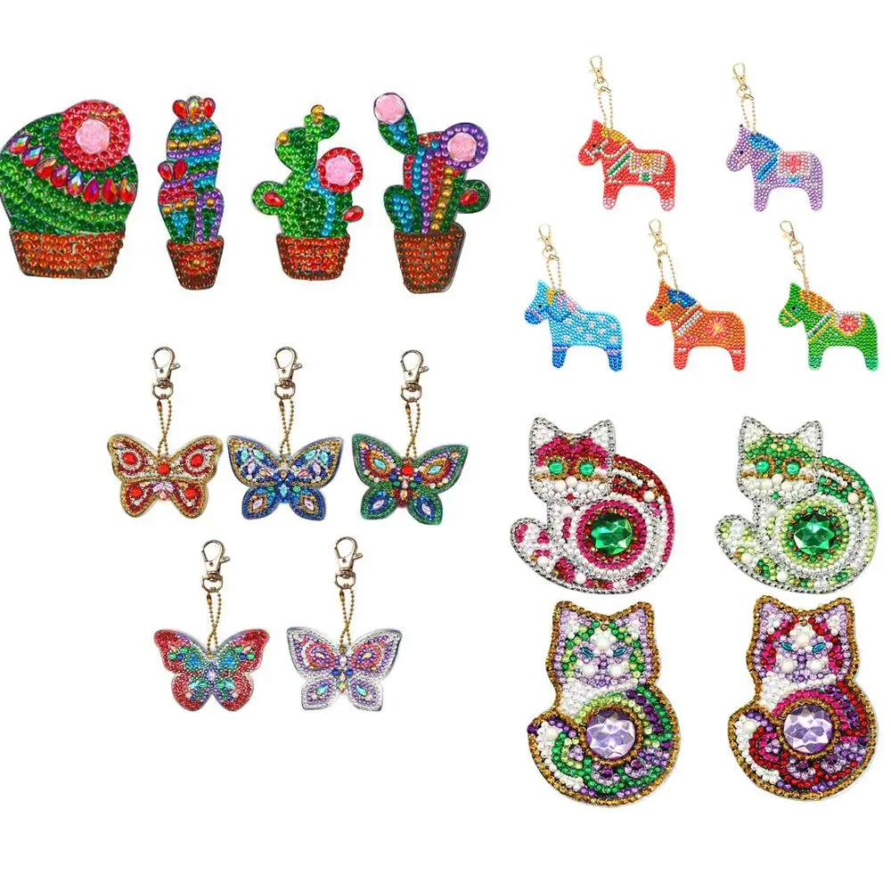 4/5 шт полностью своими руками особой формы алмазов картина брелок с персонажами из мультфильмов Забавные