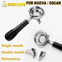 58mm stainless steel coffee machine for nuova bottomless filter holder portafilter for oscar double mouth professional accessory