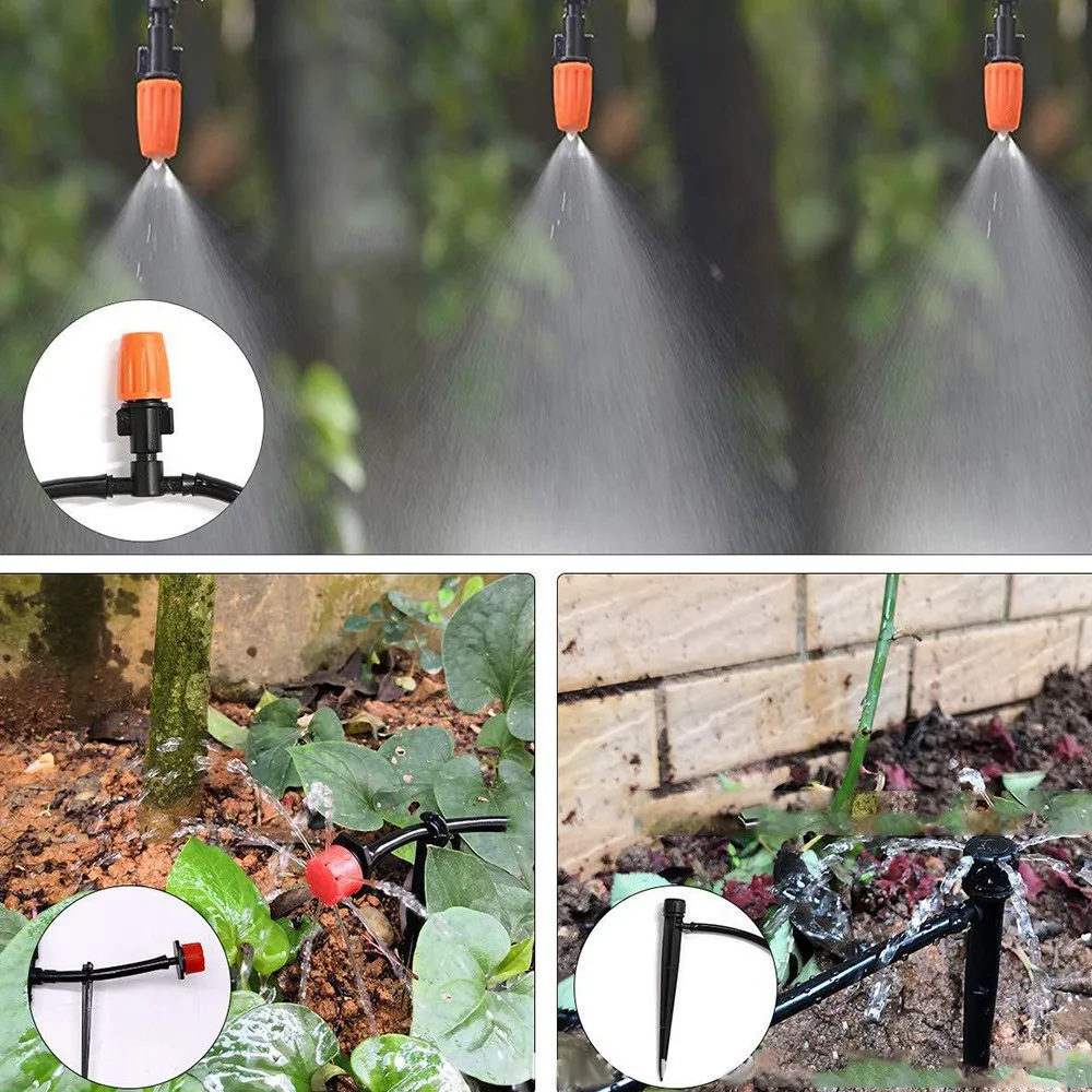 

25M Micro Drip Irrigation System Garden Hose Dripper Connector Kit Automatic