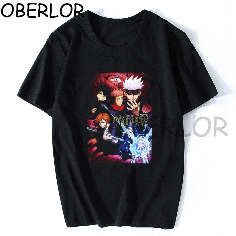 

Футболка мужская с рисунком из японского аниме ююютсу кайсен, топ с рисунком в стиле Харадзюку, юютсу кайсен, одежда оверсайз, на лето