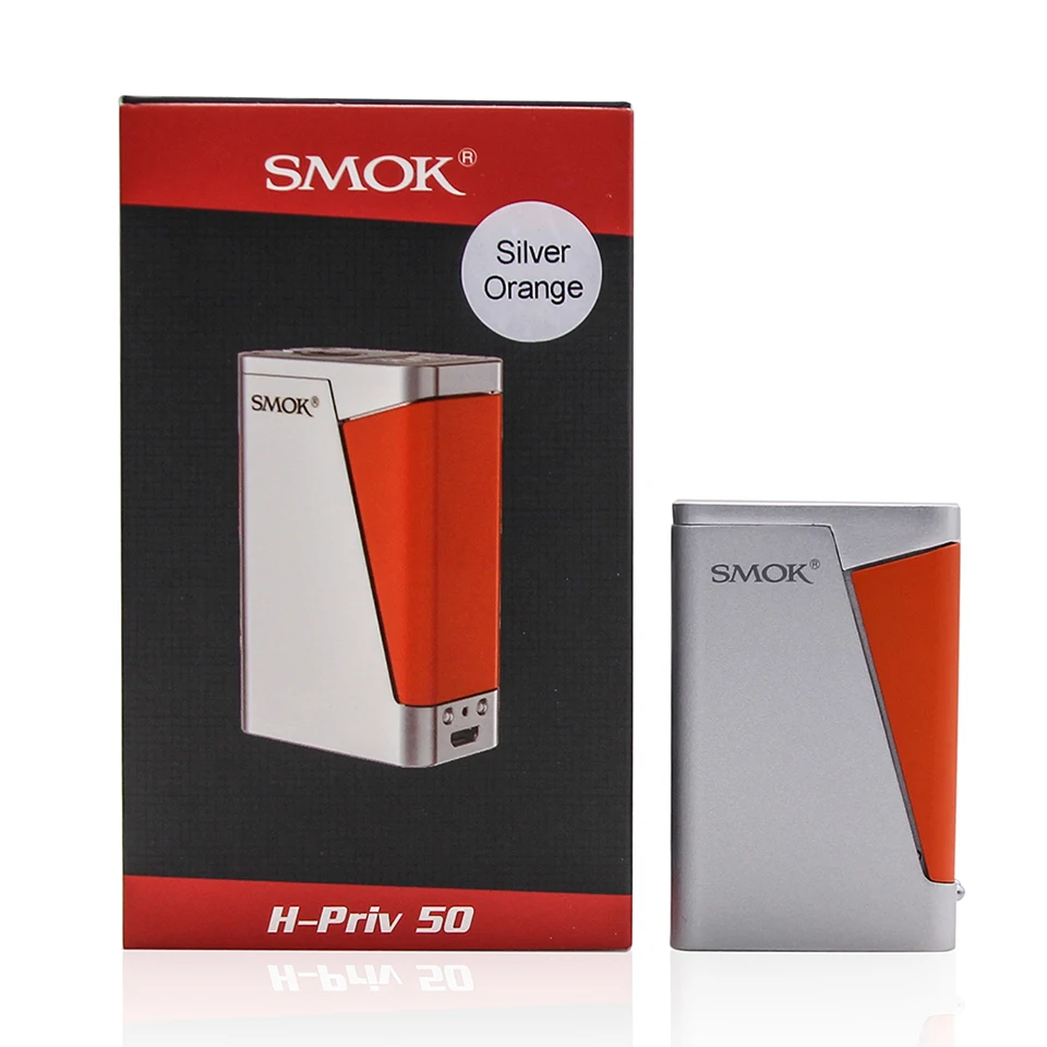 Silver Orange SMOK H-PRIV 50 Вт TC VW Vape мод OLED экран TFV8 детский бак M2 Q2 катушка 510 атомайзер Vape комплект электронная сигарета мод Va - Цвет: Silver Orange