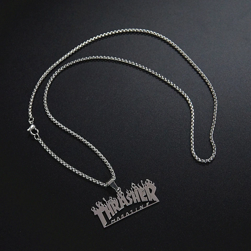 Цепочка с подвеской в виде пламени для мужчин ожерелье стиле хип-хоп рок из