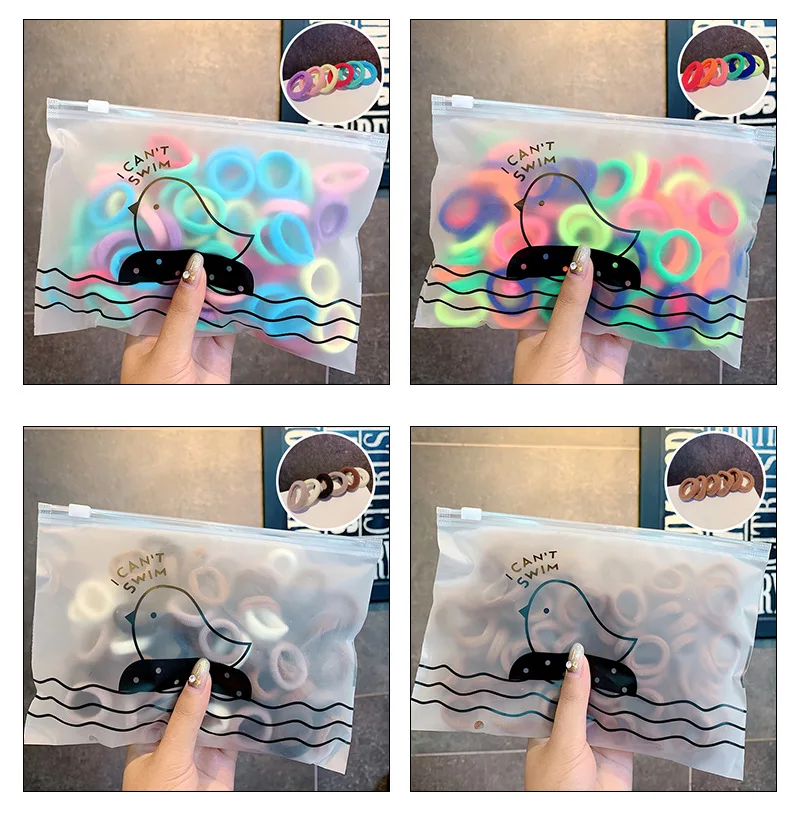 50 шт./пакет аксессуары для волос Для женщин красочные резиновые ленты эластичные