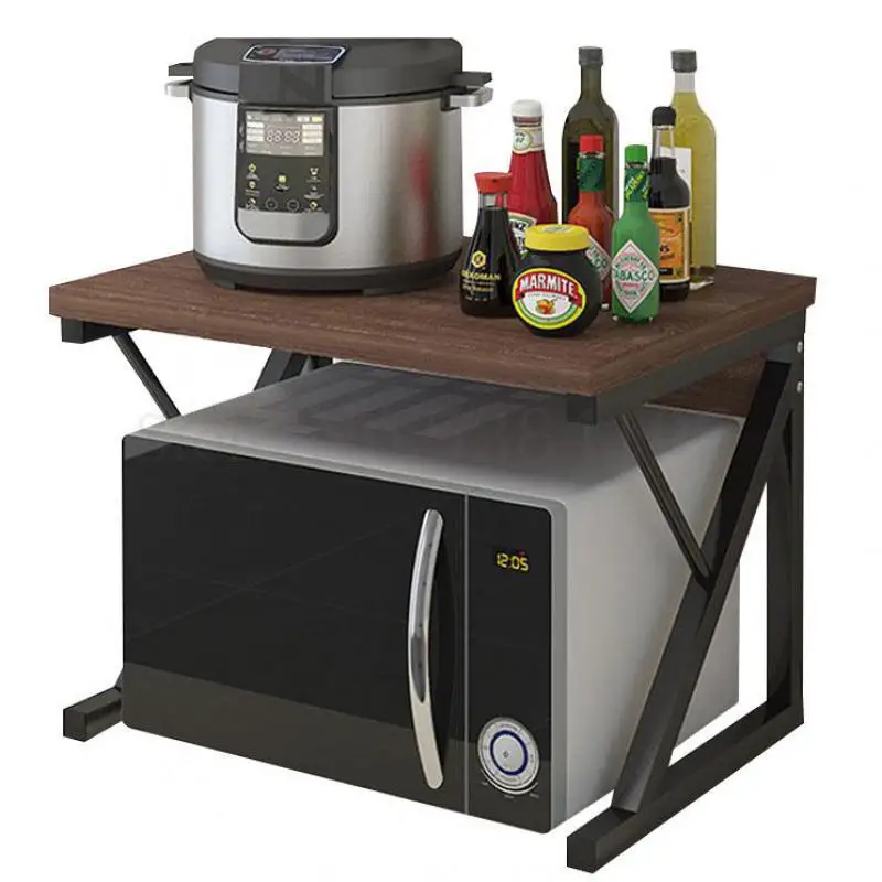 Kitchen Shelf Spicing Rack Microwave Oven Storage Non-punching Floor Double-deck Table | Дом и сад