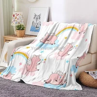 pig pattern blanketall season lightweight plush and warm home cozy portable fuzzy throw blankets for couch bed sofacute pig un