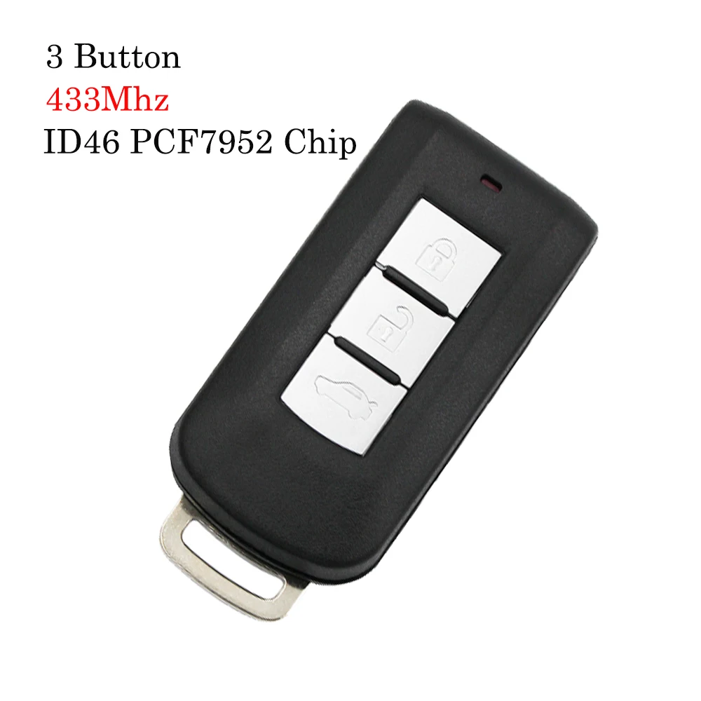 3 Button OkeyTech для Mitsubishi Outlander умный дистанционный ключ 315/433 МГц ID46 PCF7952 чип с аварийным пустым лезвием 2 2+ 1 3 3+ 1 кнопка - Количество кнопок: 3 Button