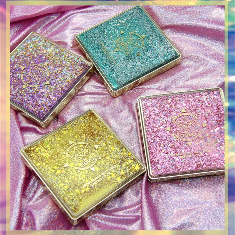 NOVO 12 оттенков макияж для глаз сыпучий песок блестящие тени век Палитра