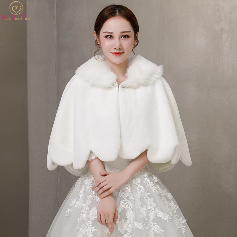 Новинка 2020 женские меховые шали цвета слоновой кости Свадебные палантины