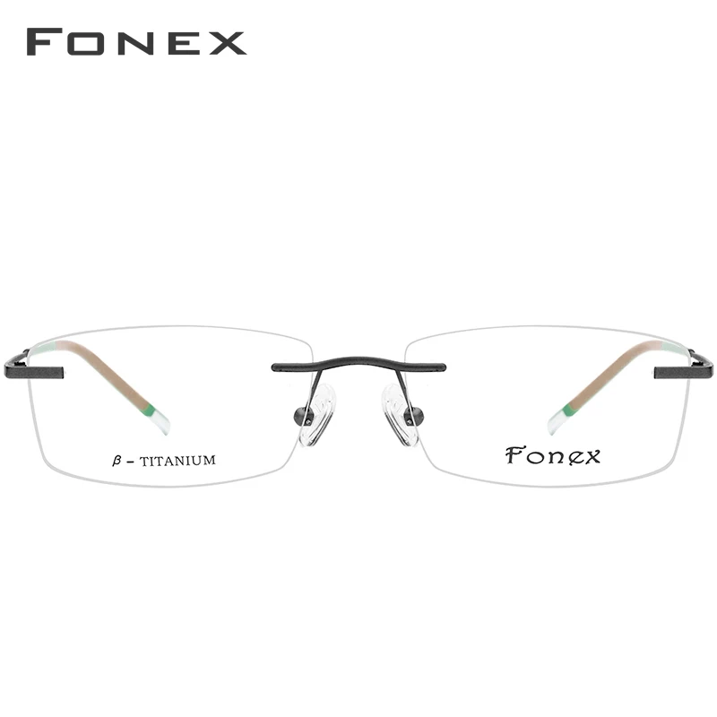 FONEX B титановые очки без оправы, мужские очки по рецепту, оправа для женщин, ультралегкие очки для близорукости, оптические очки без оправы, корейские очки 9608
